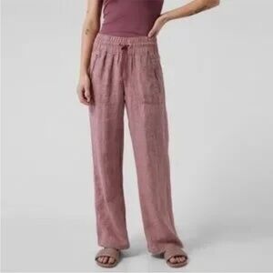 Athleta Wide-Leg Drawstring Pants in Dusty Rose